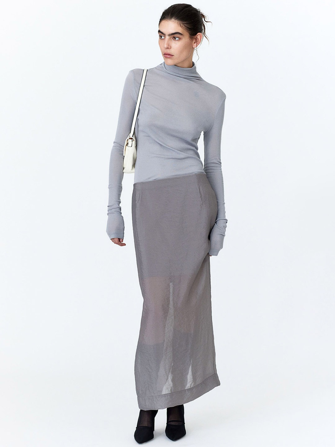 

H&M Organza Skirt, Grey