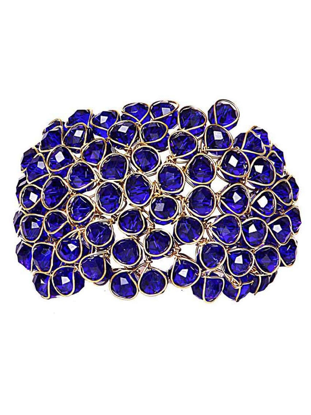 

Embroco Gold Plated Crystals Studded Wraparound Bracelet, Blue