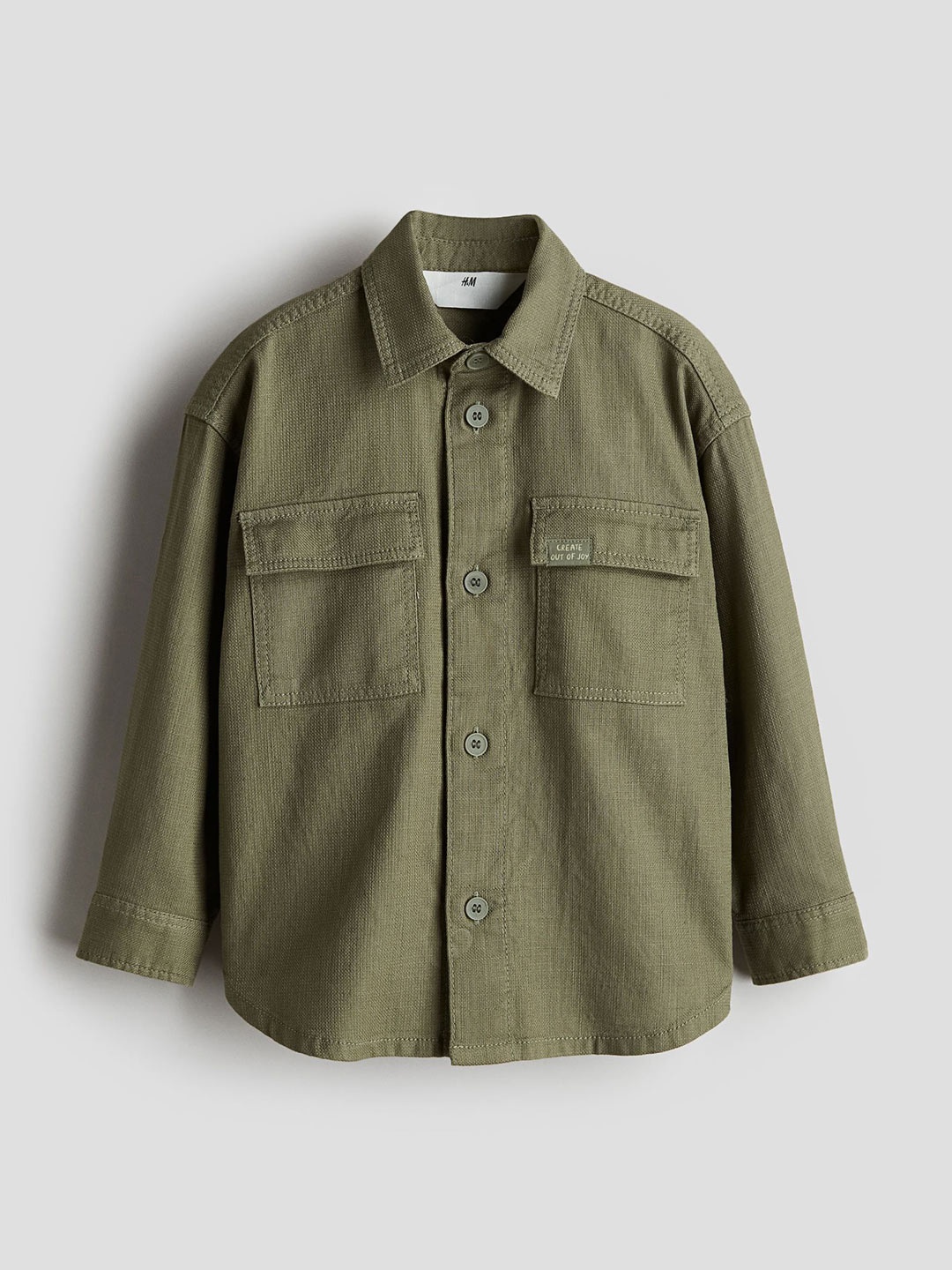 

H&M Loose-Fit Cotton Shirt, Green