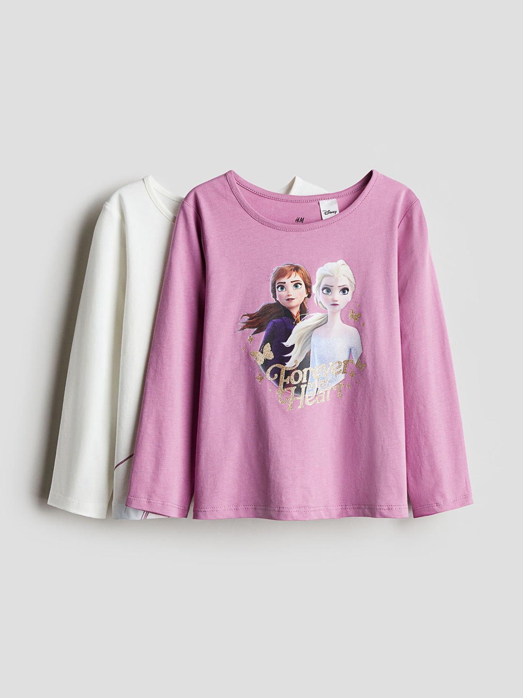 

H&M 2-Pack Long-Sleeved Jersey Tops, Pink