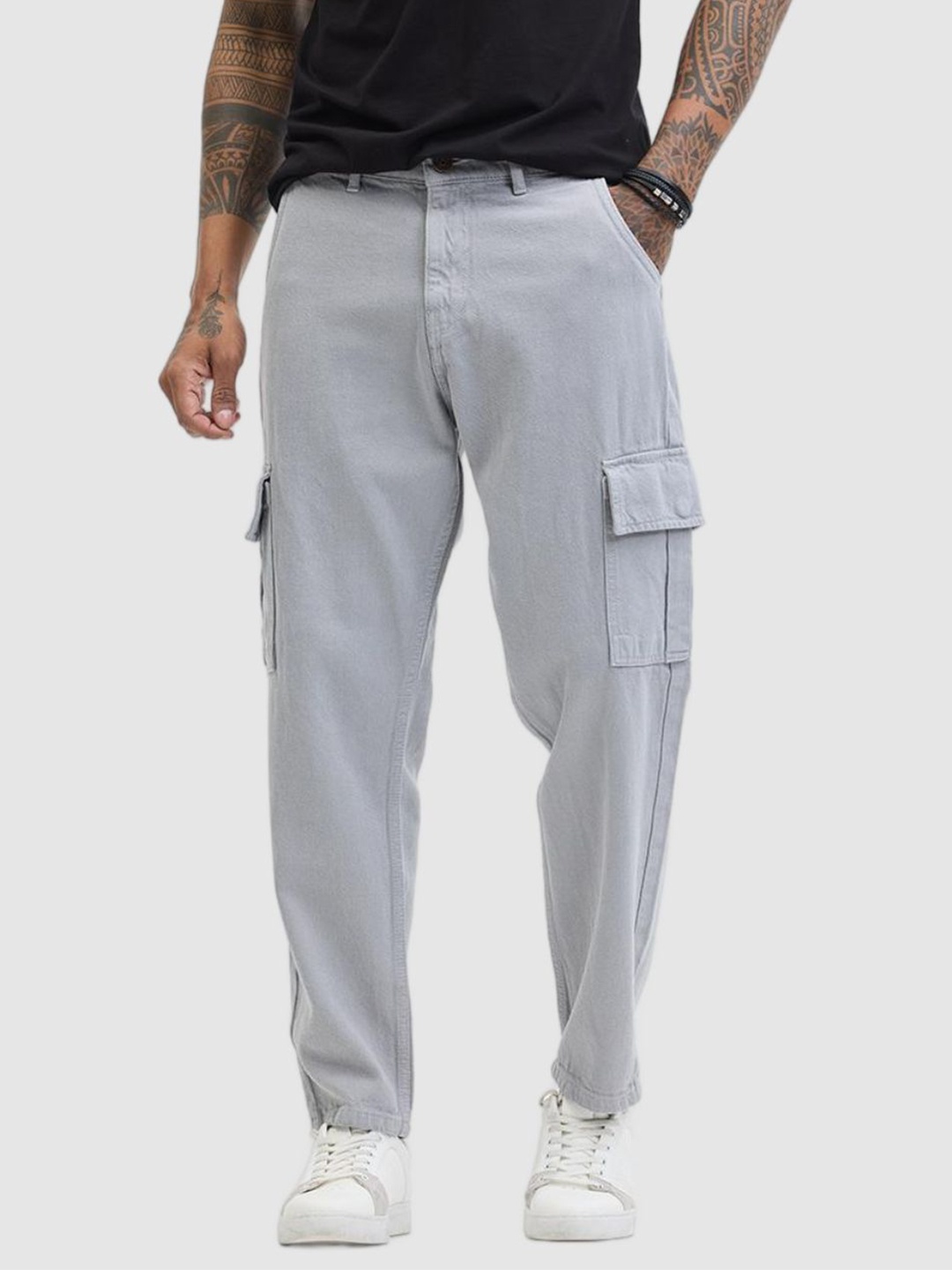 

Snitch Men Comfort Relaxed Fit Stretchable Jeans, Grey