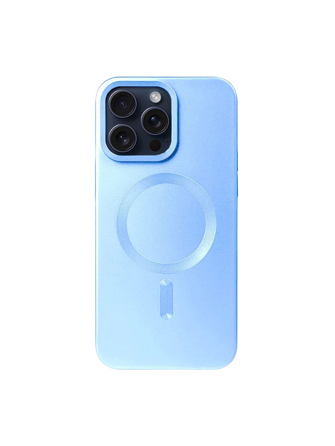 

Luxury Kase LK101 Solid iPhone 14 Pro Max Matte CD Print Magnetic Back Case, Blue