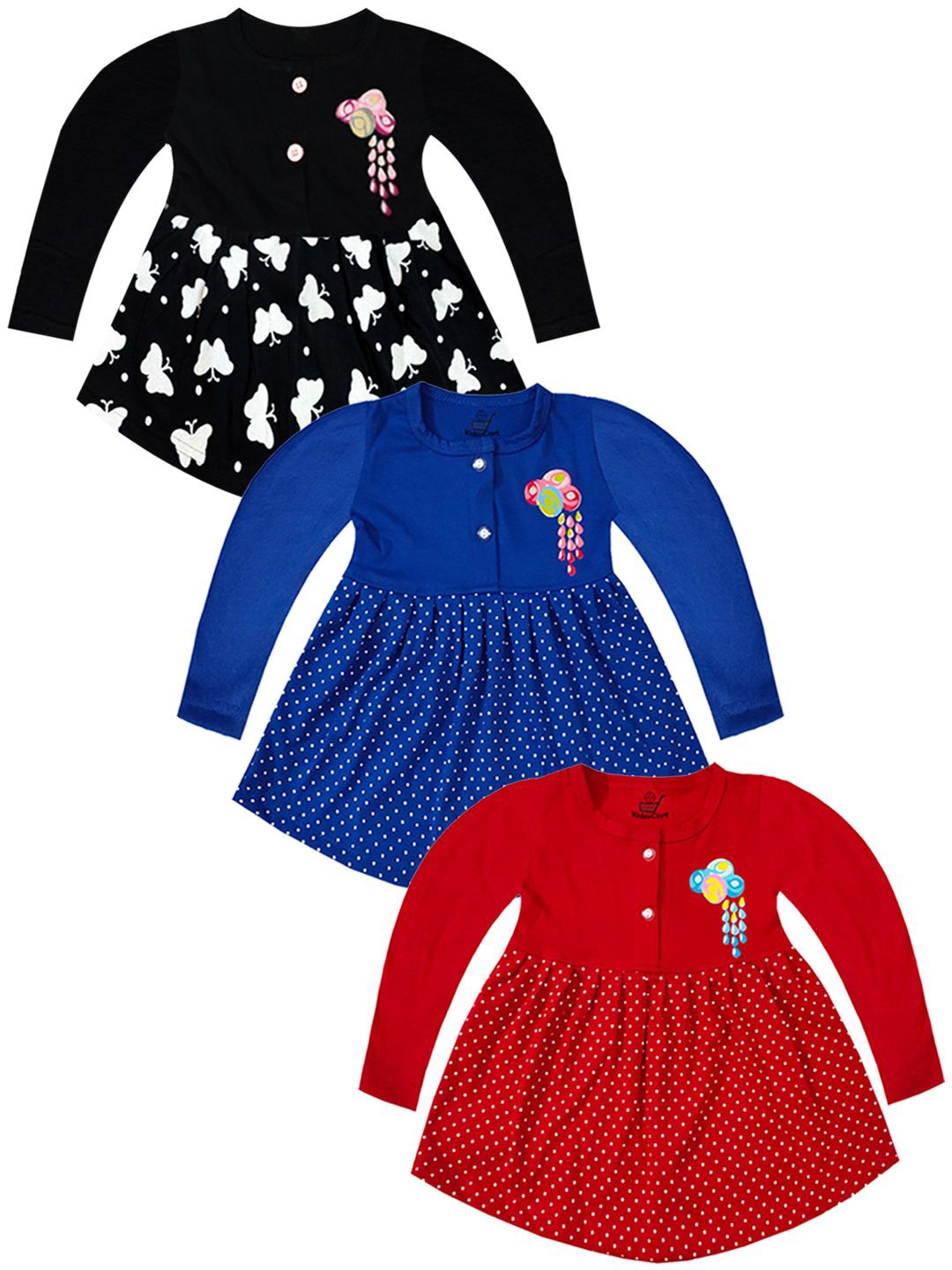 

KidzzCart Polka Dot Print Fit & Flare Dress, Multi