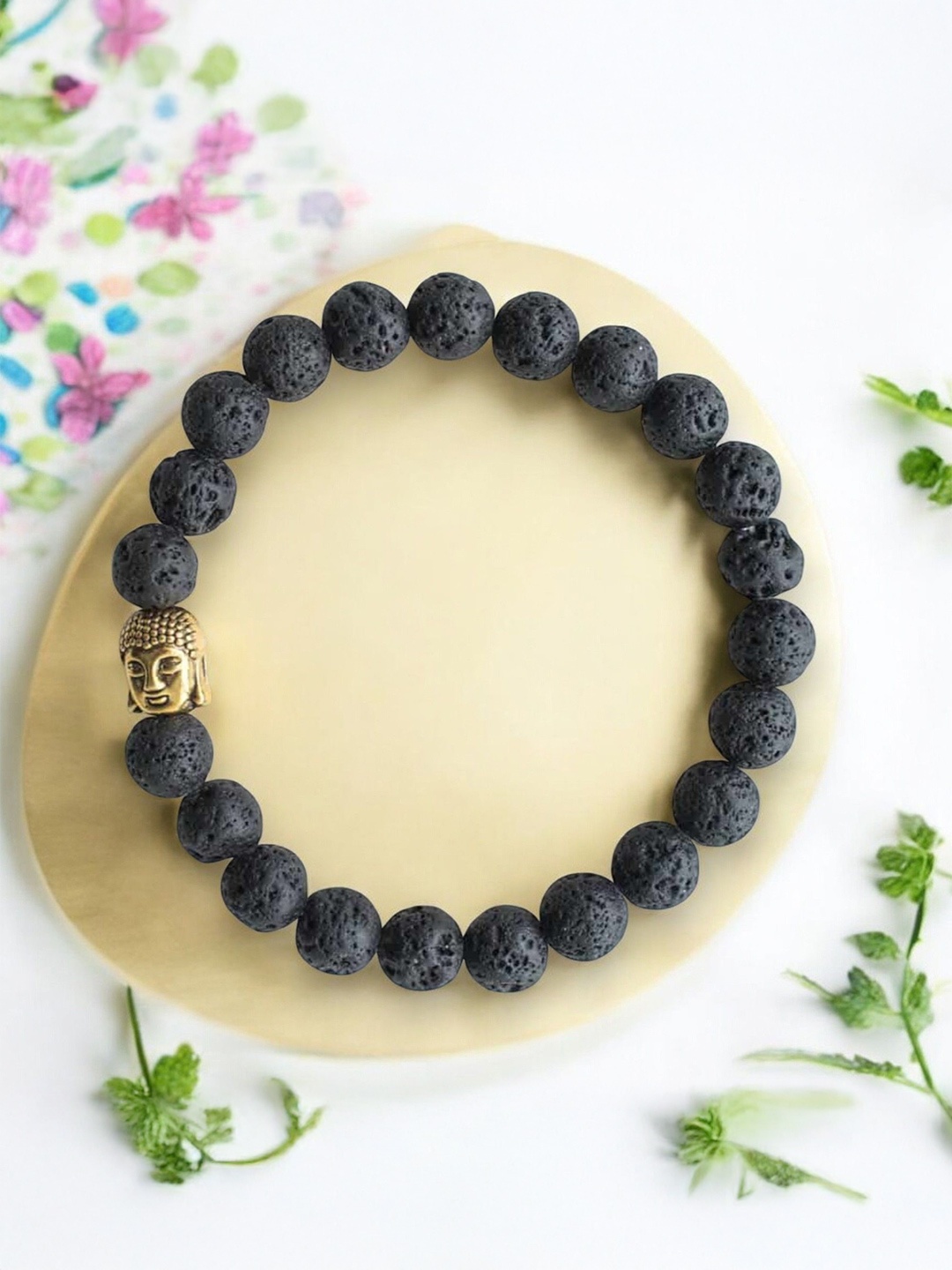 

AKLINA Artificial Beaded Elasticated Bracelet, Black