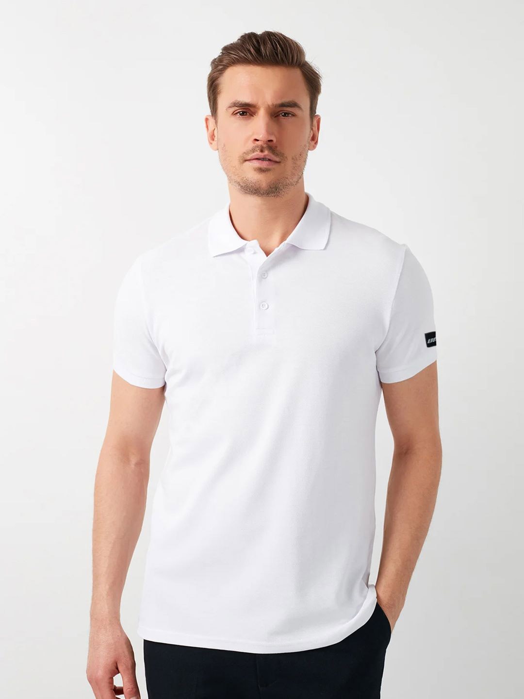 

The Roadster Lifestyle Co Polo Collar T-Shirt, White