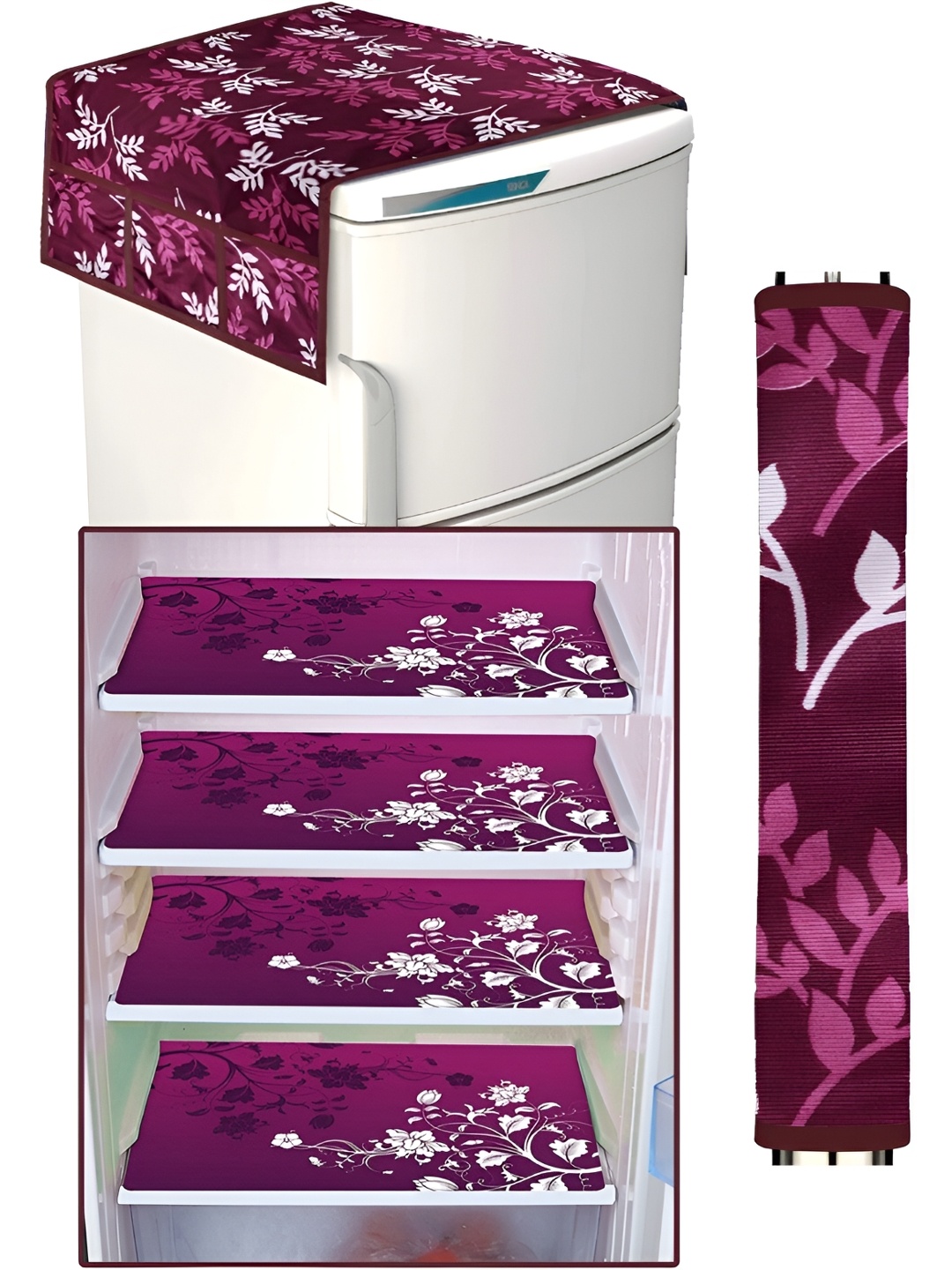 

Dakshya Industries Purple & White 6 Pieces Printed Refrigerator Covers