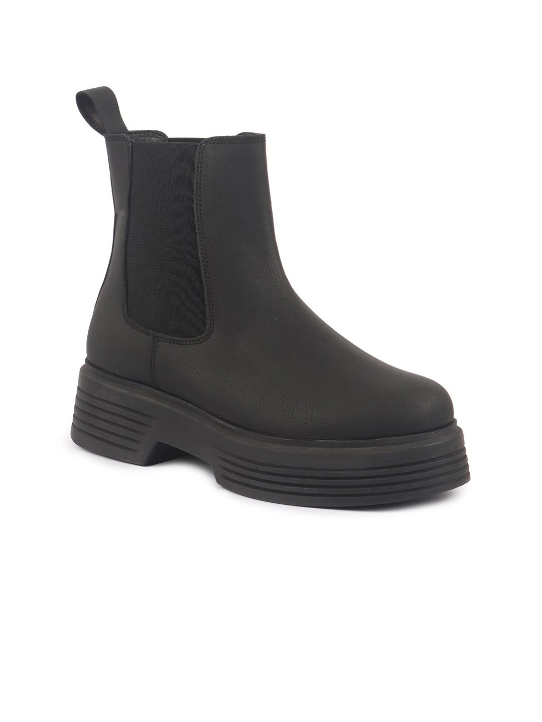 

FAUSTO Women Platform Chelsea Boots, Black