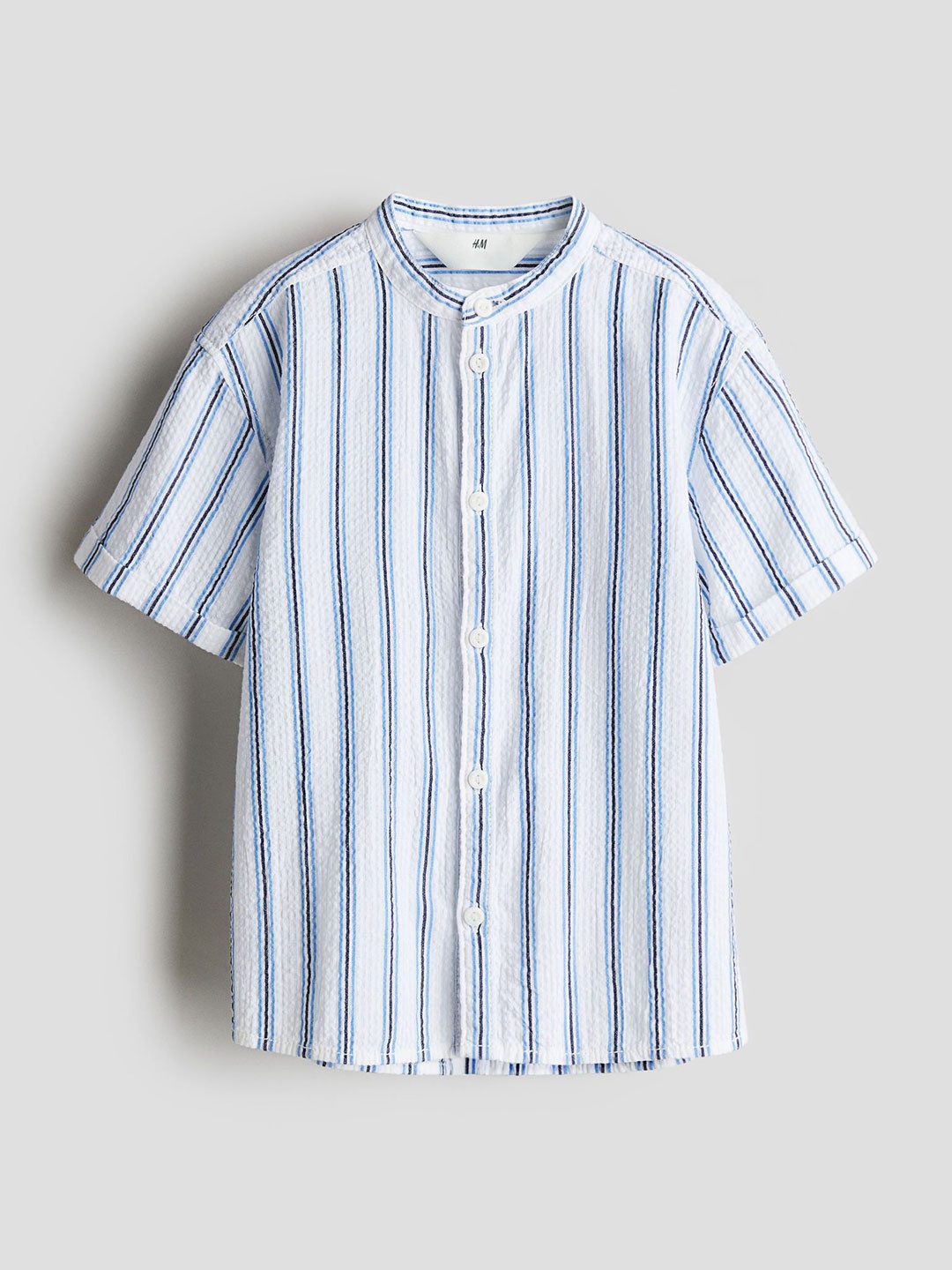 

H&M Short-Sleeved Grandad Shirt, White