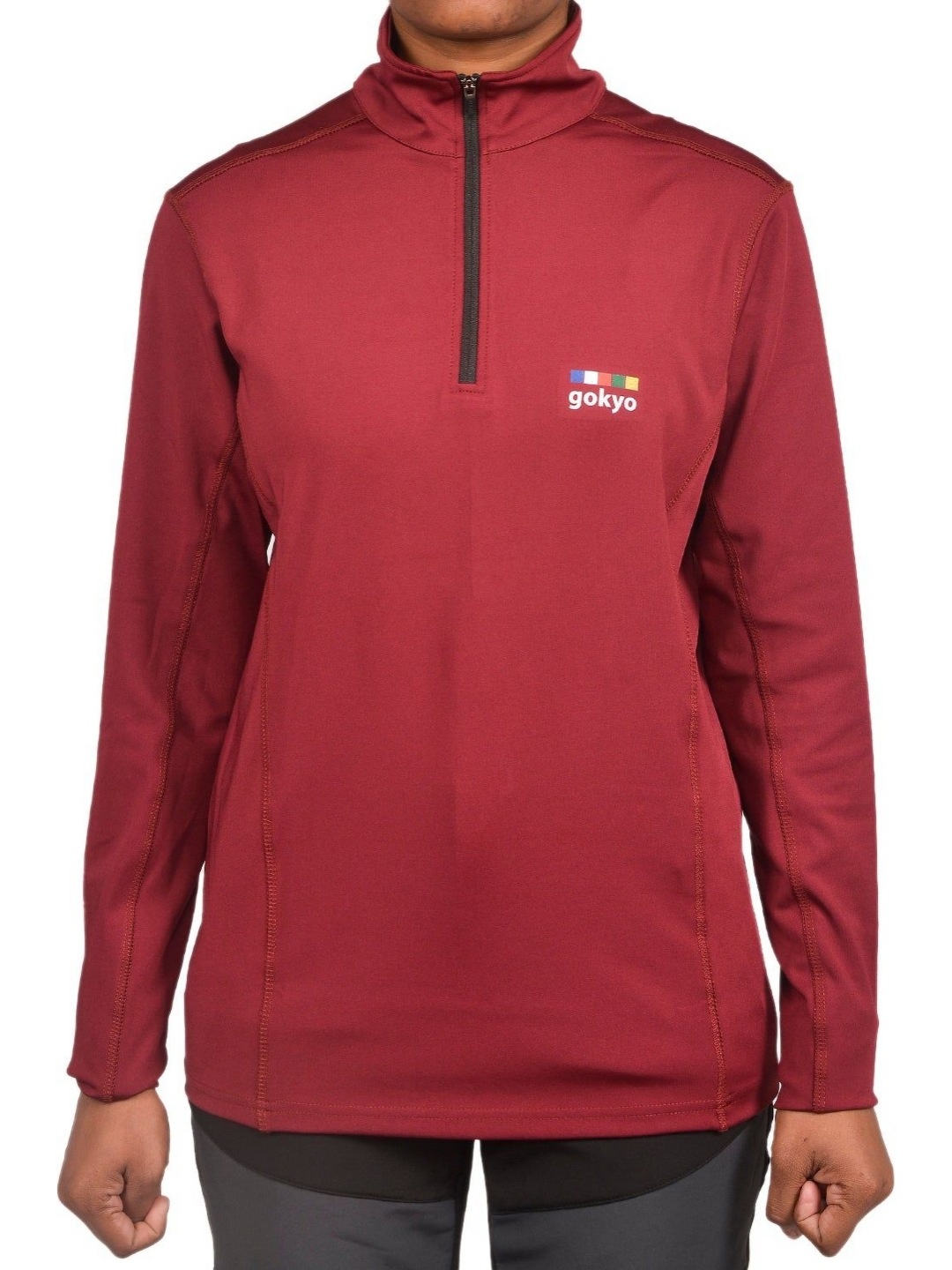 

GOKYO Women Solid High Neck T-shirt, Red