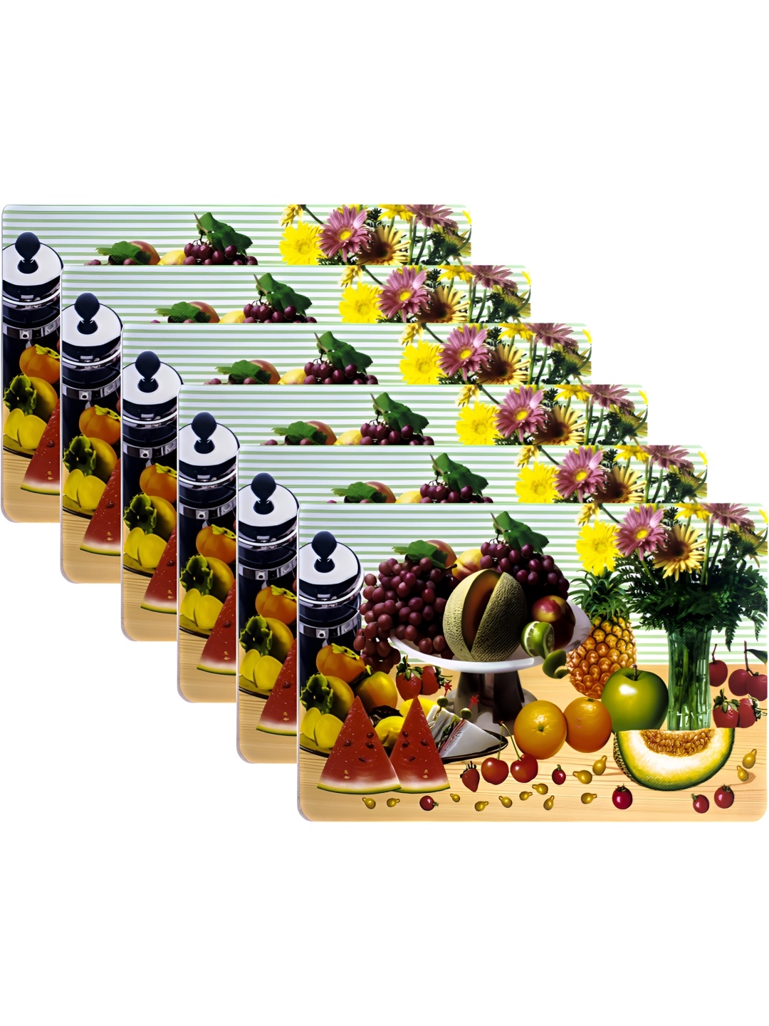 

Dakshya Industries Green & Red 6 Pieces Floral Printed Fridge Appliance covers