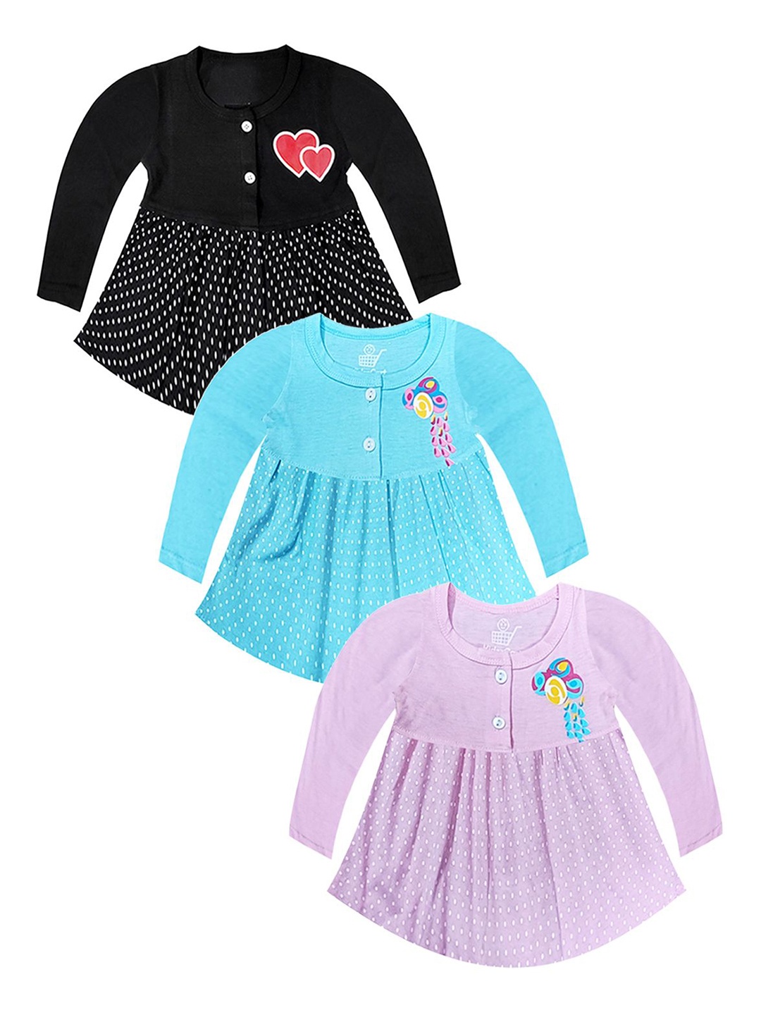

KidzzCart Polka Dot Print Fit & Flare Dress, Multi
