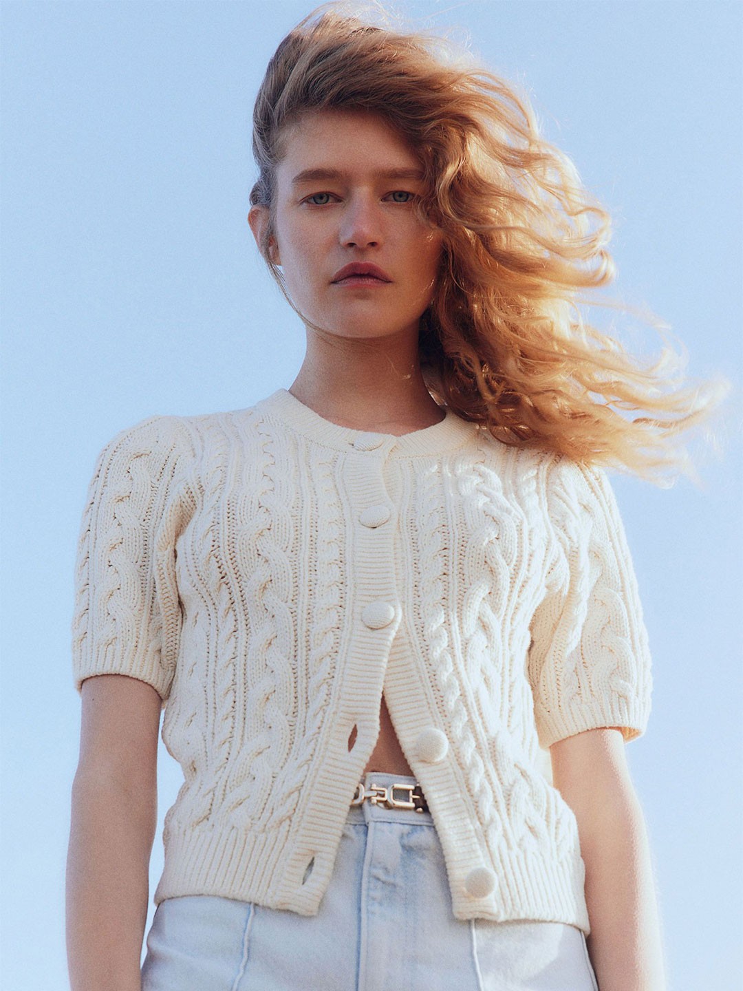 

H&M Cable-Knit Cardigan, Beige