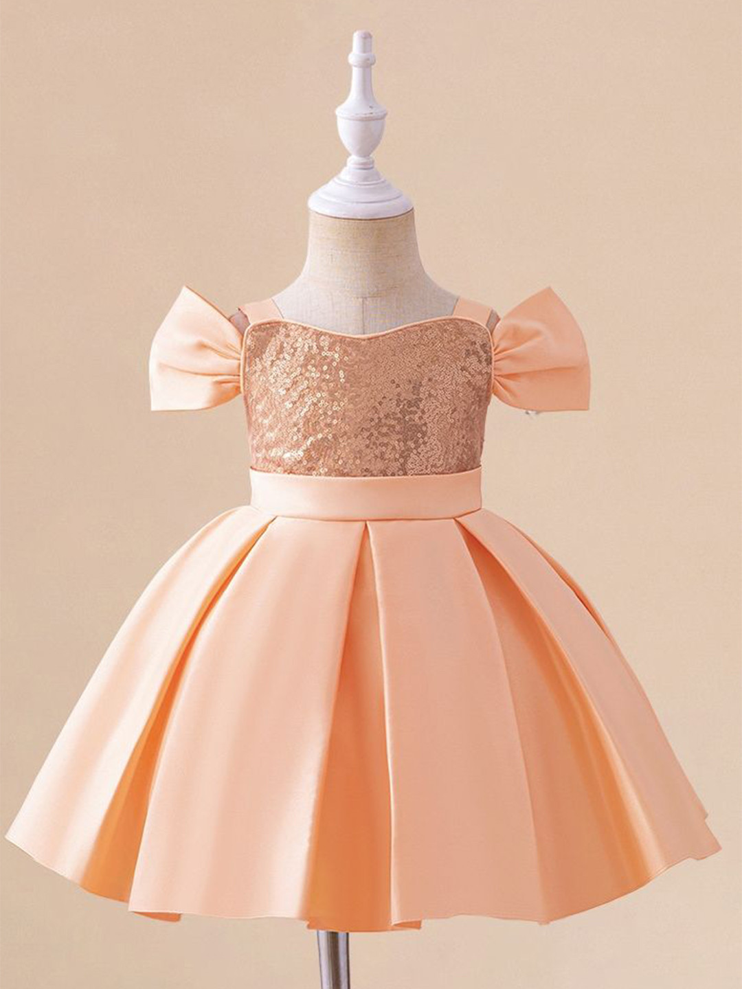 

LULU & SKY Cold-Shoulder Empire Dress, Orange