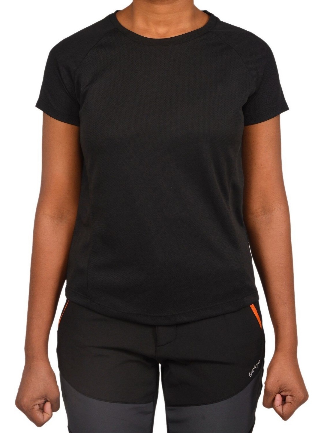 

GOKYO Women Solid Round Neck T-shirt, Black