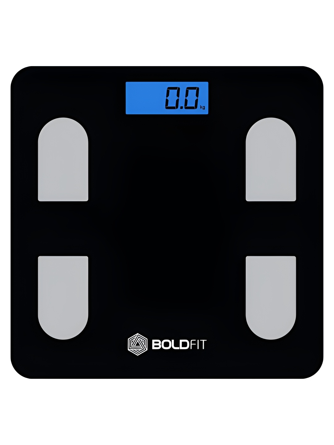 

BOLDFIT Supreme Black & White Glass Square Anti-Skid Weighing Scale