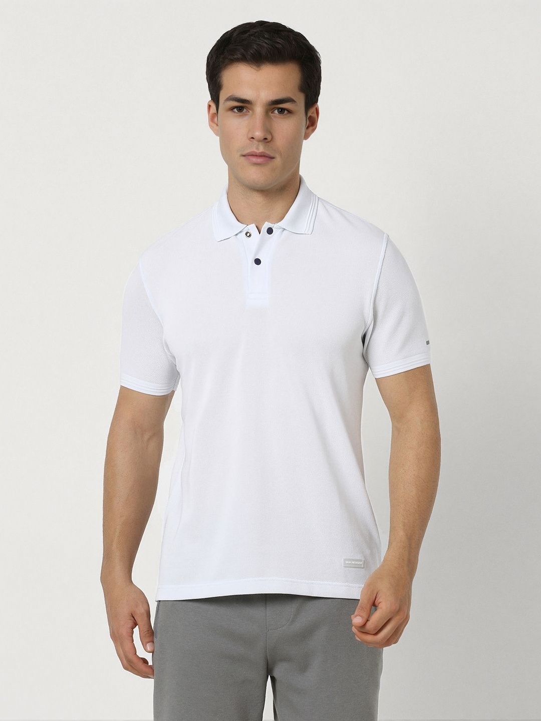 

Van Heusen Flex Men Solid Polo Collar Casual T-shirt, White