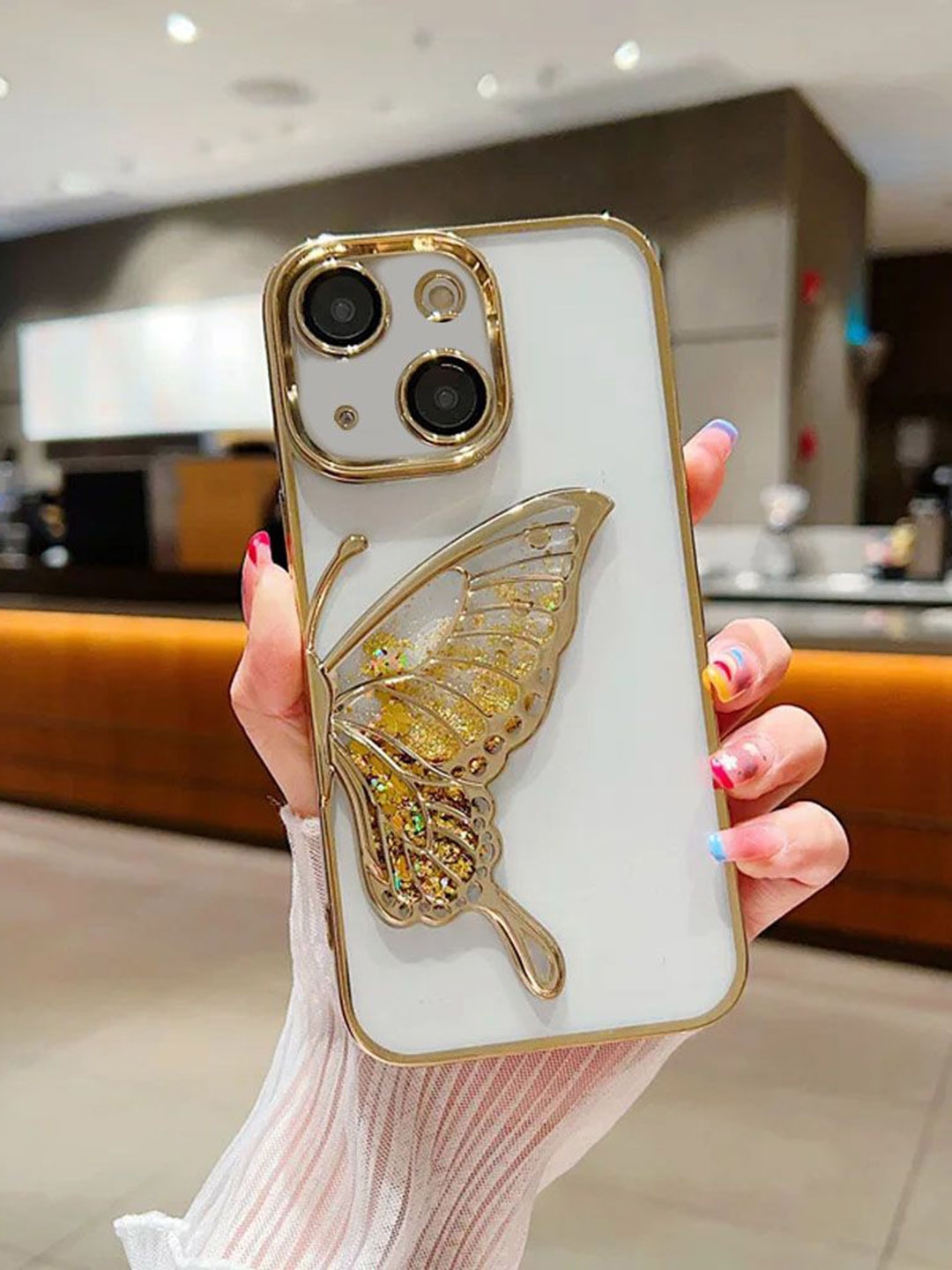 

Luxury Kase Conversational Printed iPhone 13 Back Case Mobile Accessories, Gold
