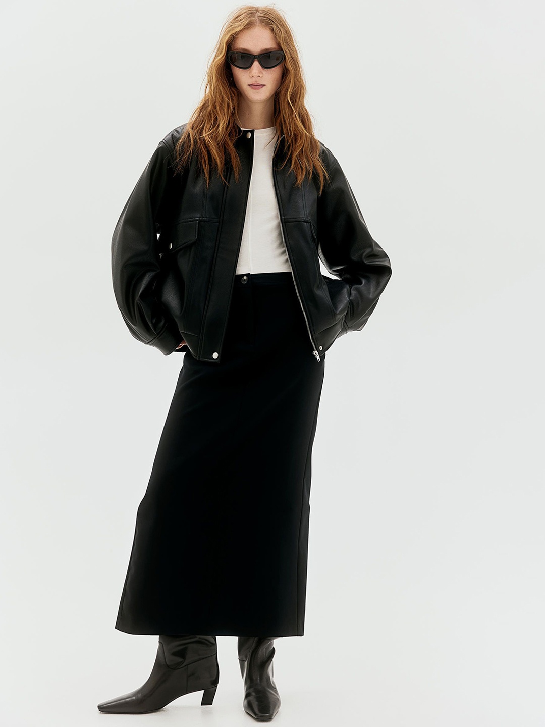 

H&M Twill Pencil Skirt, Black