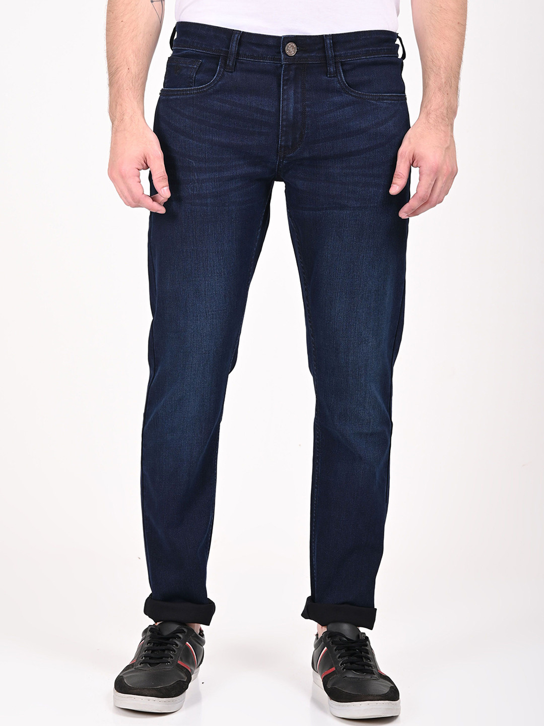 

URBAN POCHE Men Slim Fit Light Fade Stretchable Jeans, Blue