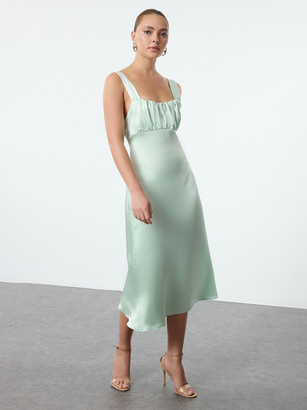 

Trendyol A-Line Midi Dress, Na