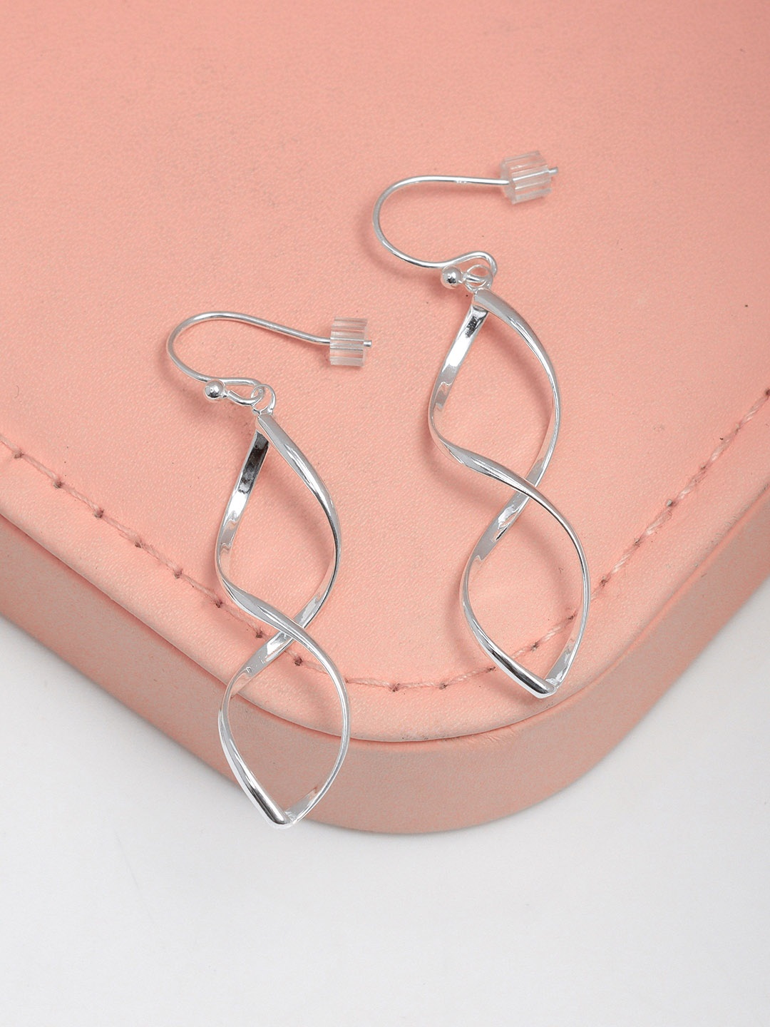 

LeCalla 925 Sterling Silver-Plated Contemporary Shaped Drop Earrings