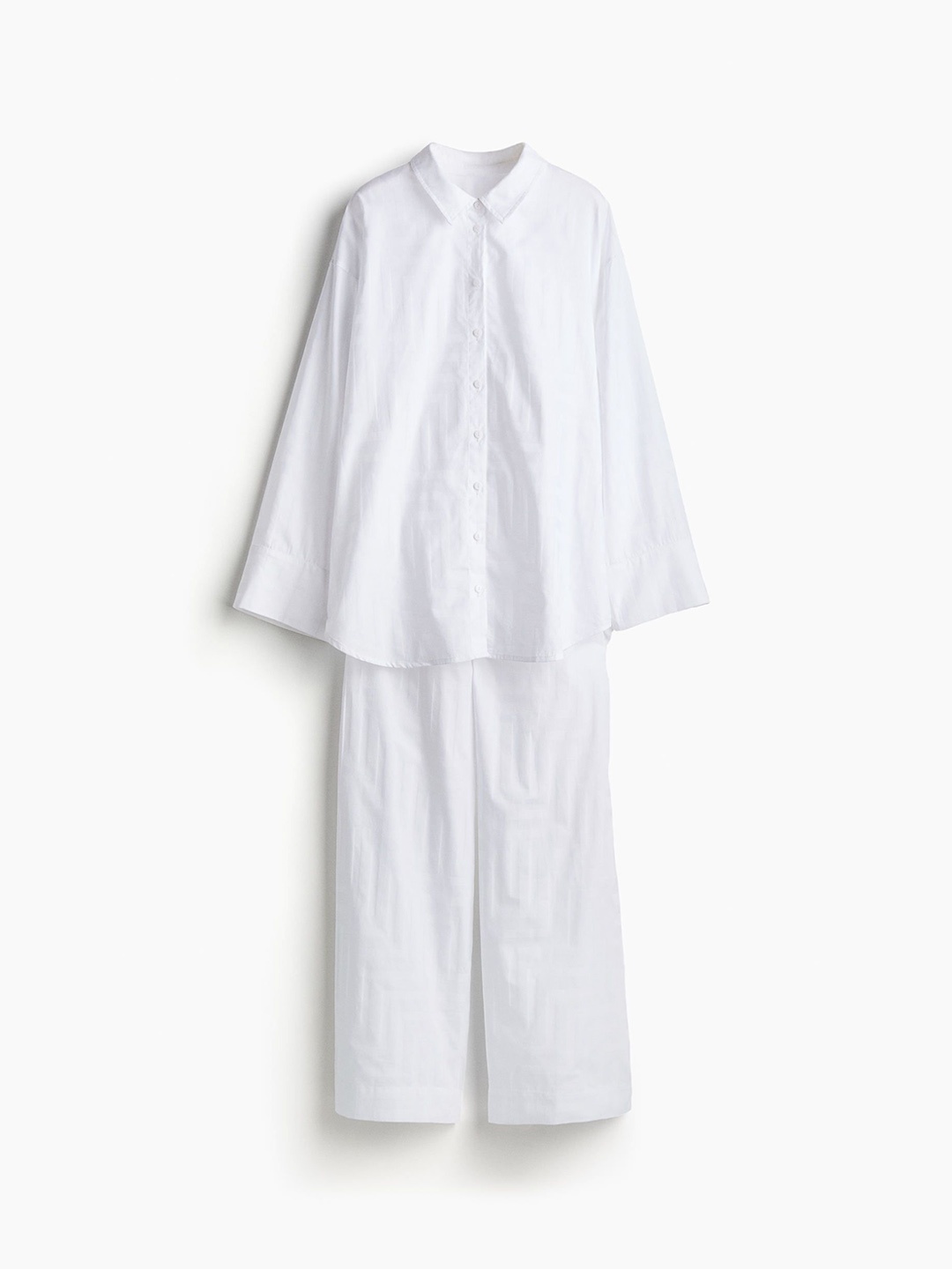 

H&M Jacquard-Weave Cotton Pyjamas, White