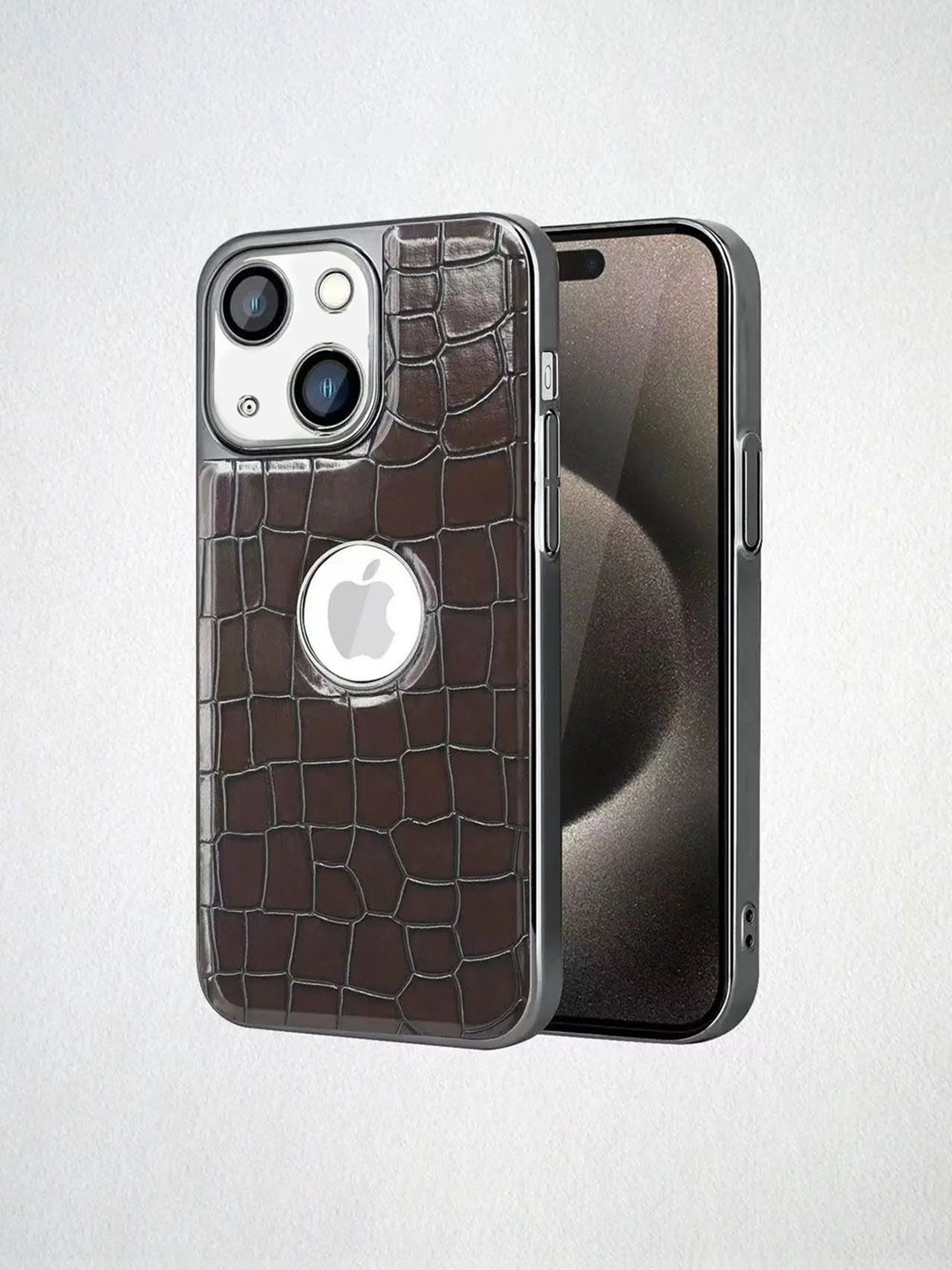 

Luxury Kase LK104 Artificial Leather Camera Lens Protective iPhone 14 Plus Back Case, Brown