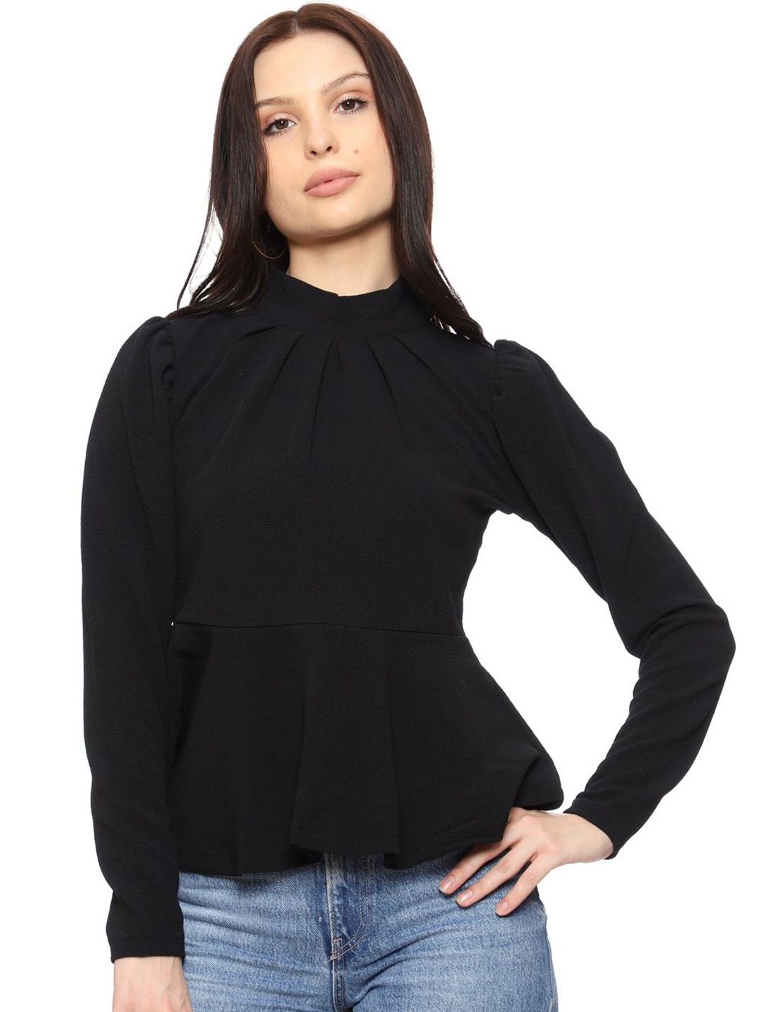 

SXV STYLE Peplum Top, Black