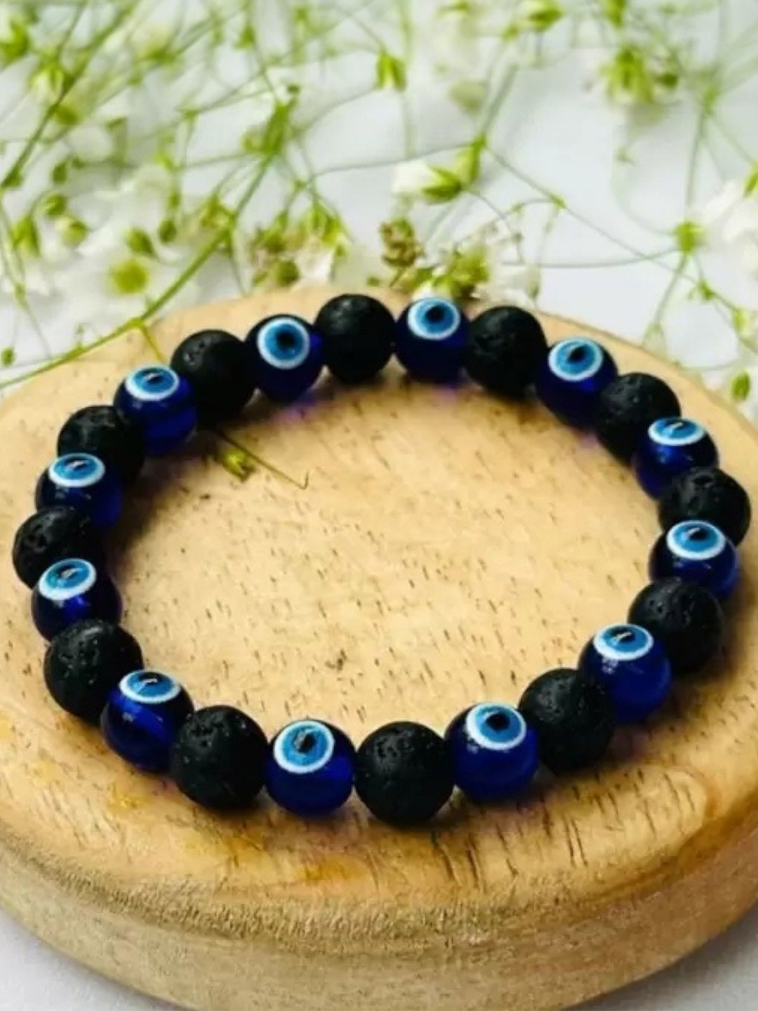 

AKLINA Artificial Beaded Elasticated Bracelet, Black