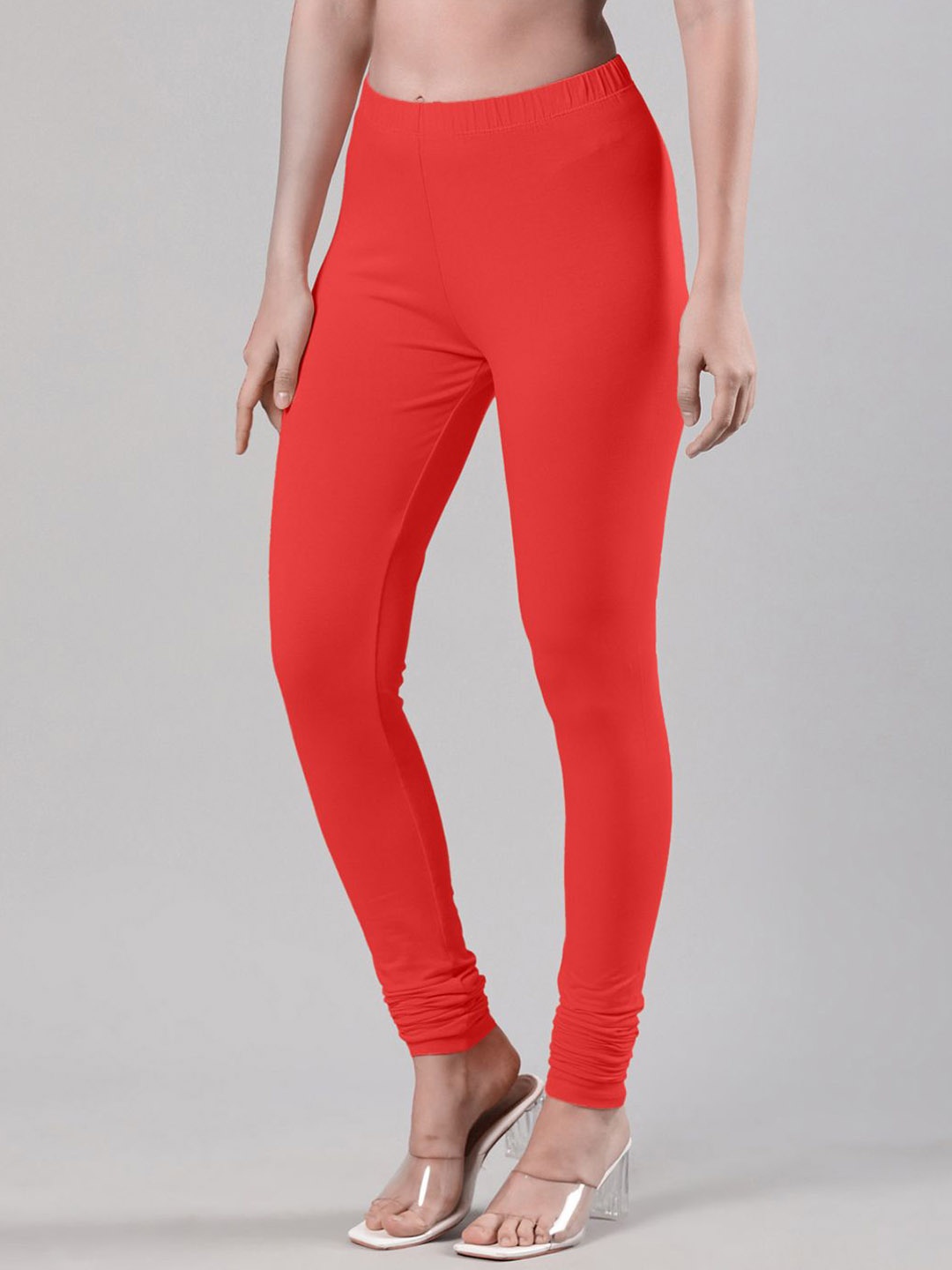 

Femmora Mid-Rise Churidar-Length Leggings, Red