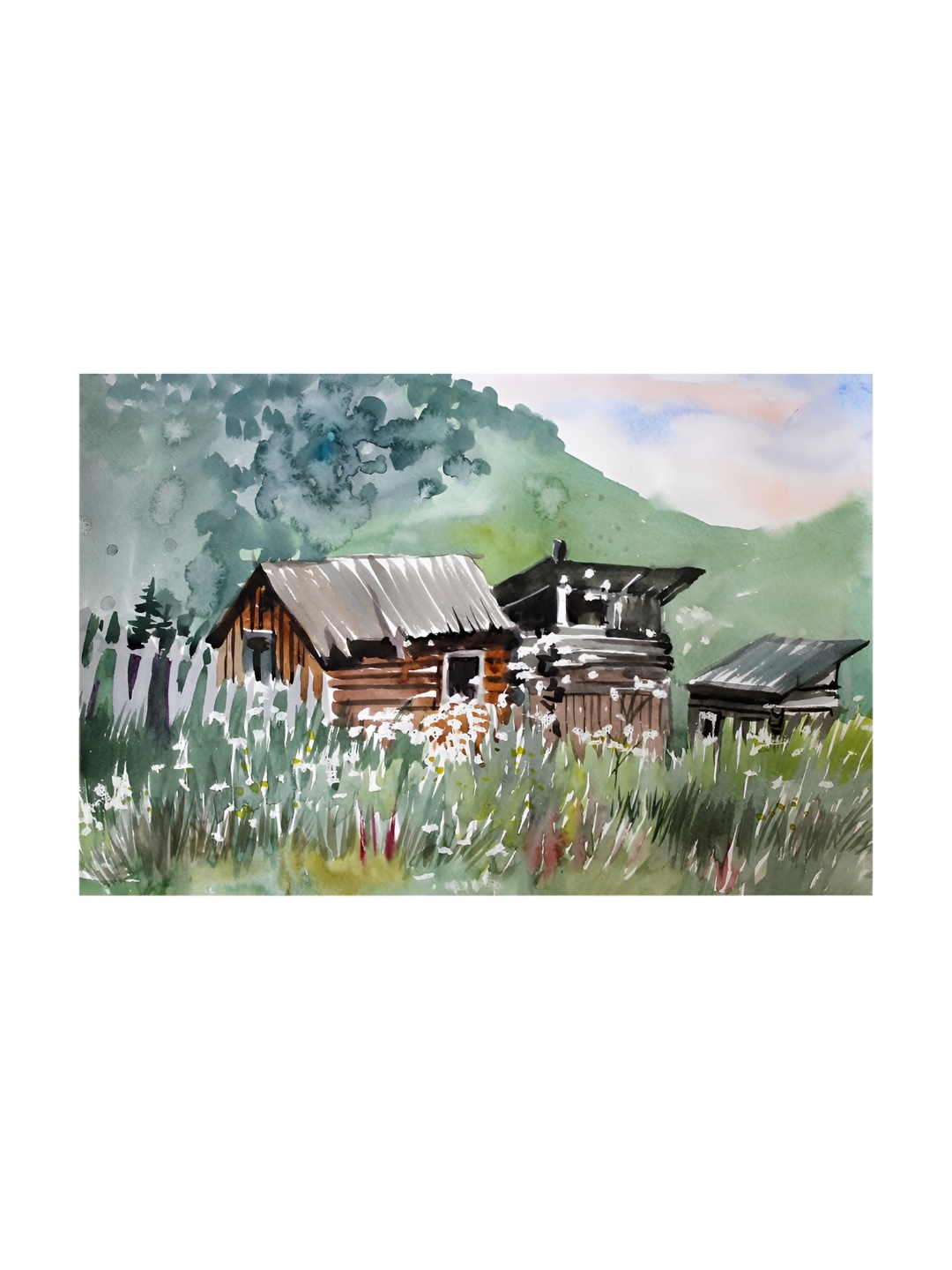 

Inephos Green And White Printed Canvas Wall Art