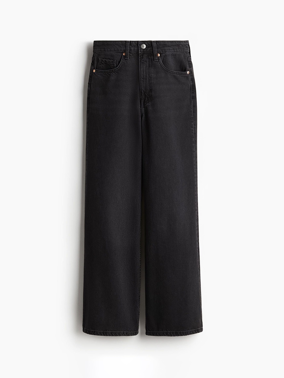 

H&M Feather Soft Super Wide Ultra High Jeans, Black