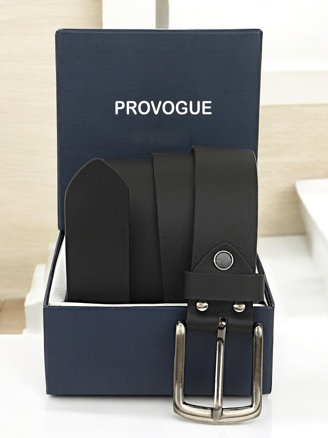 

Provogue Men Leather Belt, Black