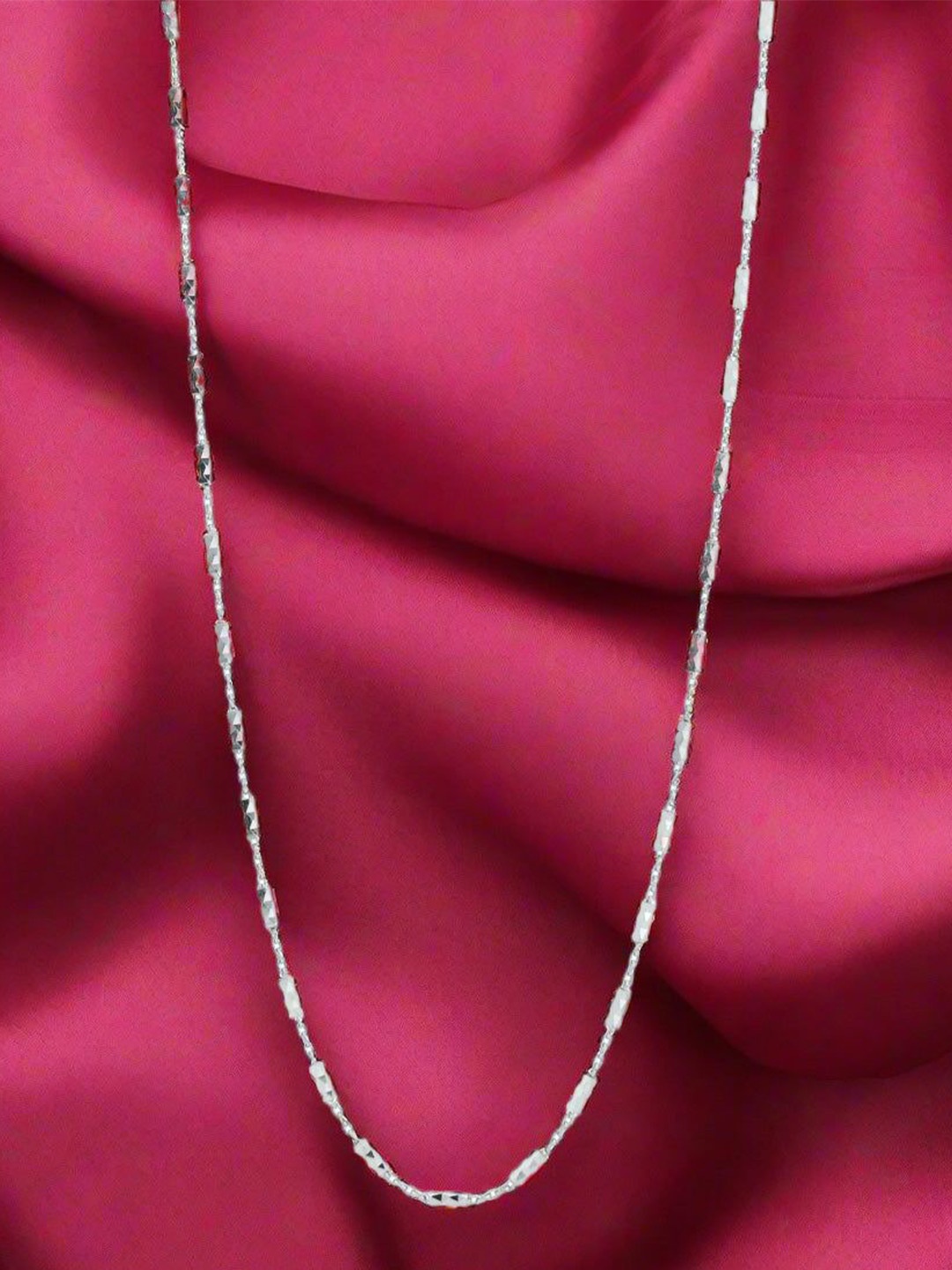 

Nipura 925 Sterling Silver Rhodium-Plated Diamond-cut Popcorn Chain