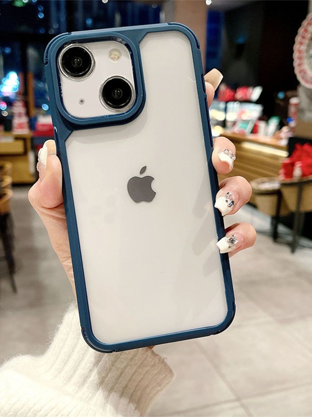 

Luxury Kase LK112 Solid iPhone 15 Plus Acrylic Clear Hard Bumper Case Back Case, Teal