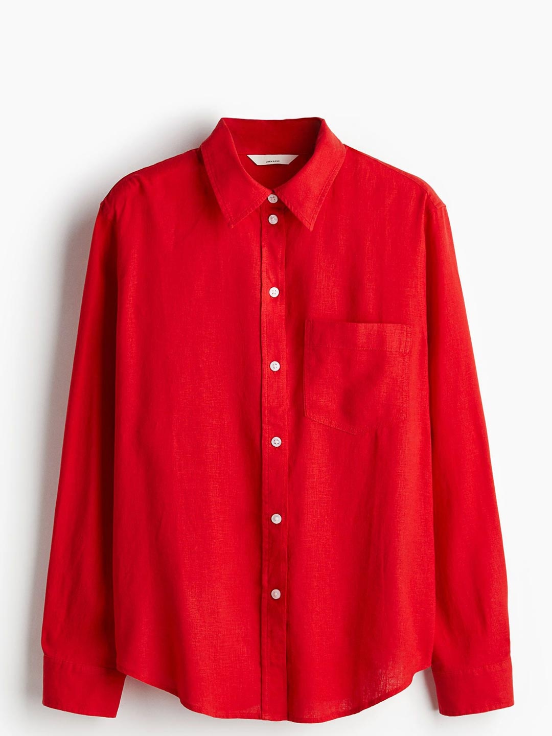 

H&M Linen-Blend Shirt, Red