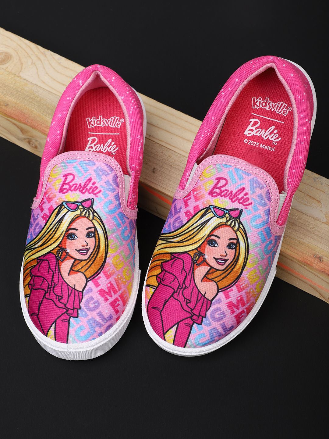 

Kids Ville Girls Barbie Printed Canvas Casual Shoes, Pink