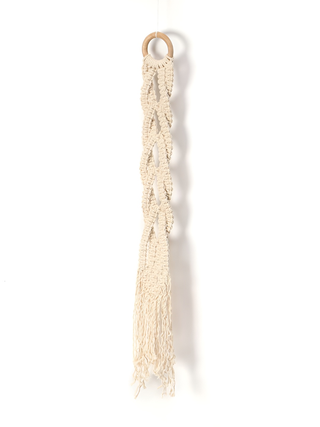 

DULI Cream-Coloured Textured Macrame Cotton Boho Wall Hanging Decor