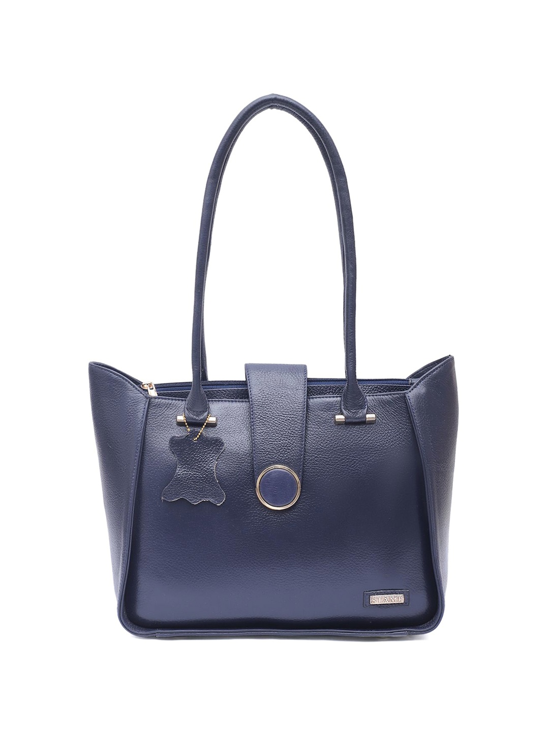 

Stamp Leather Structured Handheld Bag, Blue