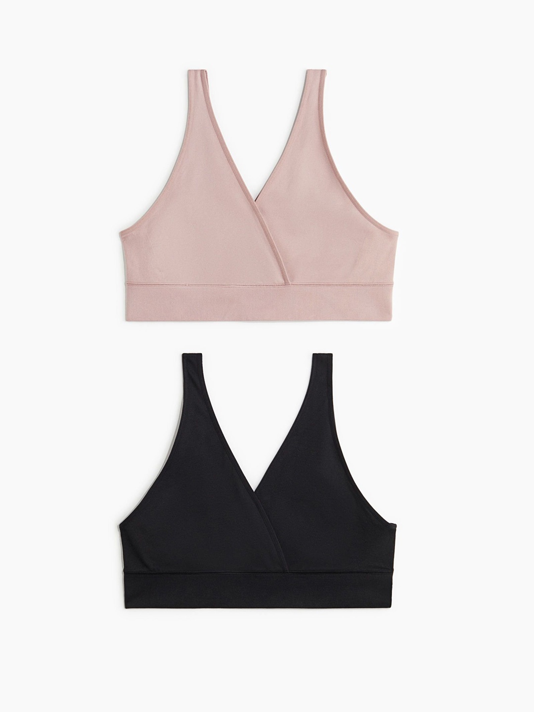 

H&M MAMA 2-Pack Seamless Nursing Bras, Pink