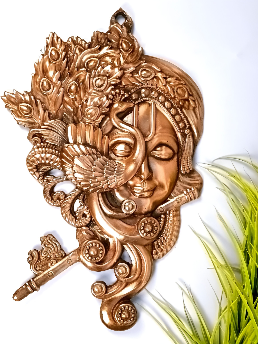 

apka mart Bronze Krishna Textured Metal Wall Hanging Decor