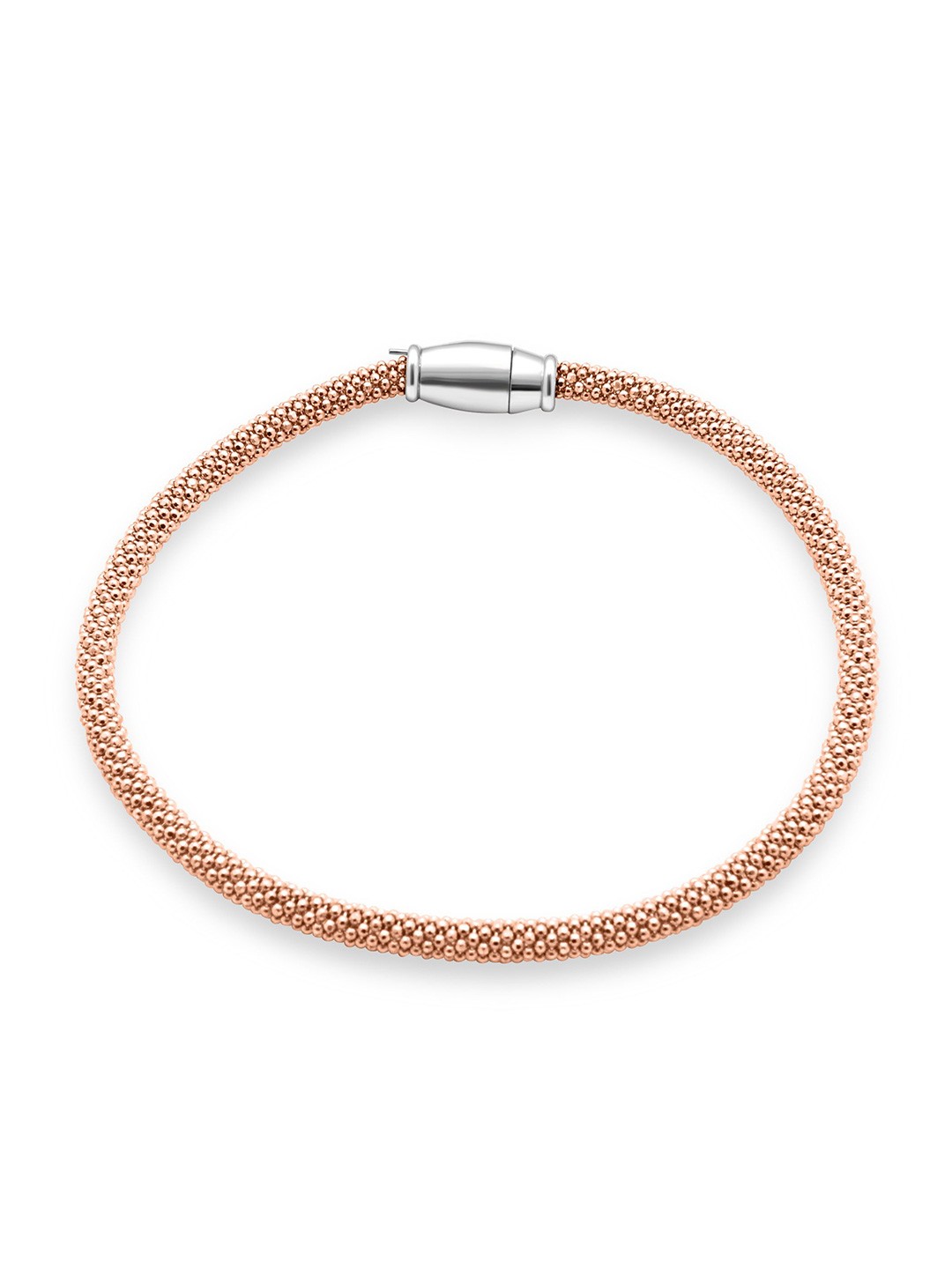 

925 SILLER 925 Sterling Silver Rhodium-Plated Wraparound Bracelet, Rose gold