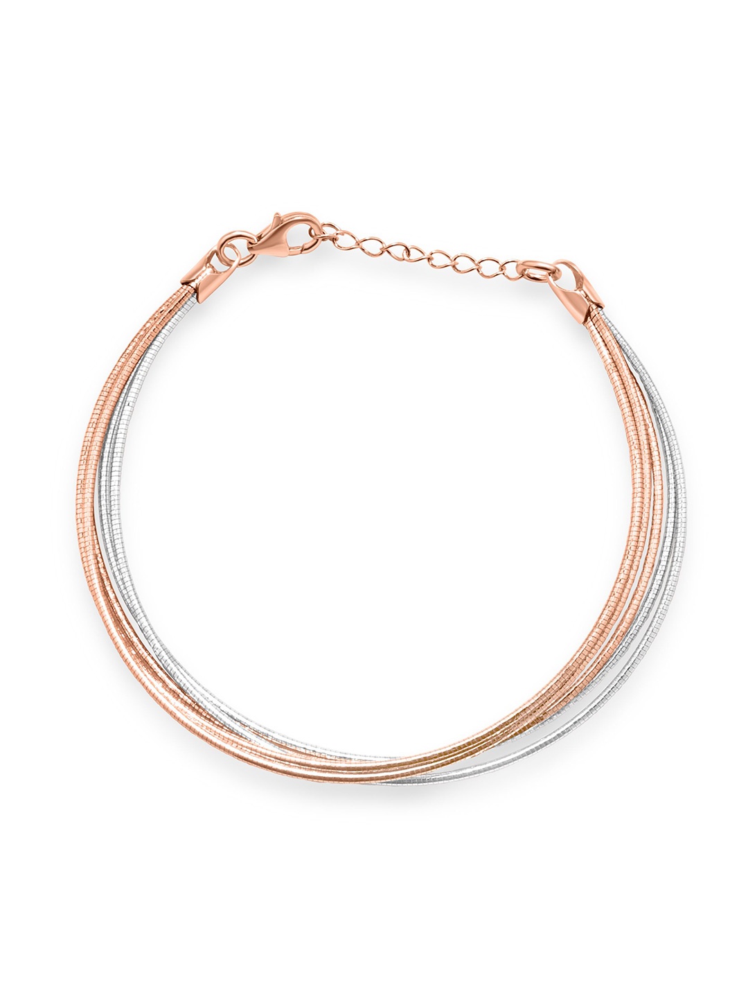 

925 SILLER 925 Sterling Silver Rhodium-Plated Wraparound Bracelet