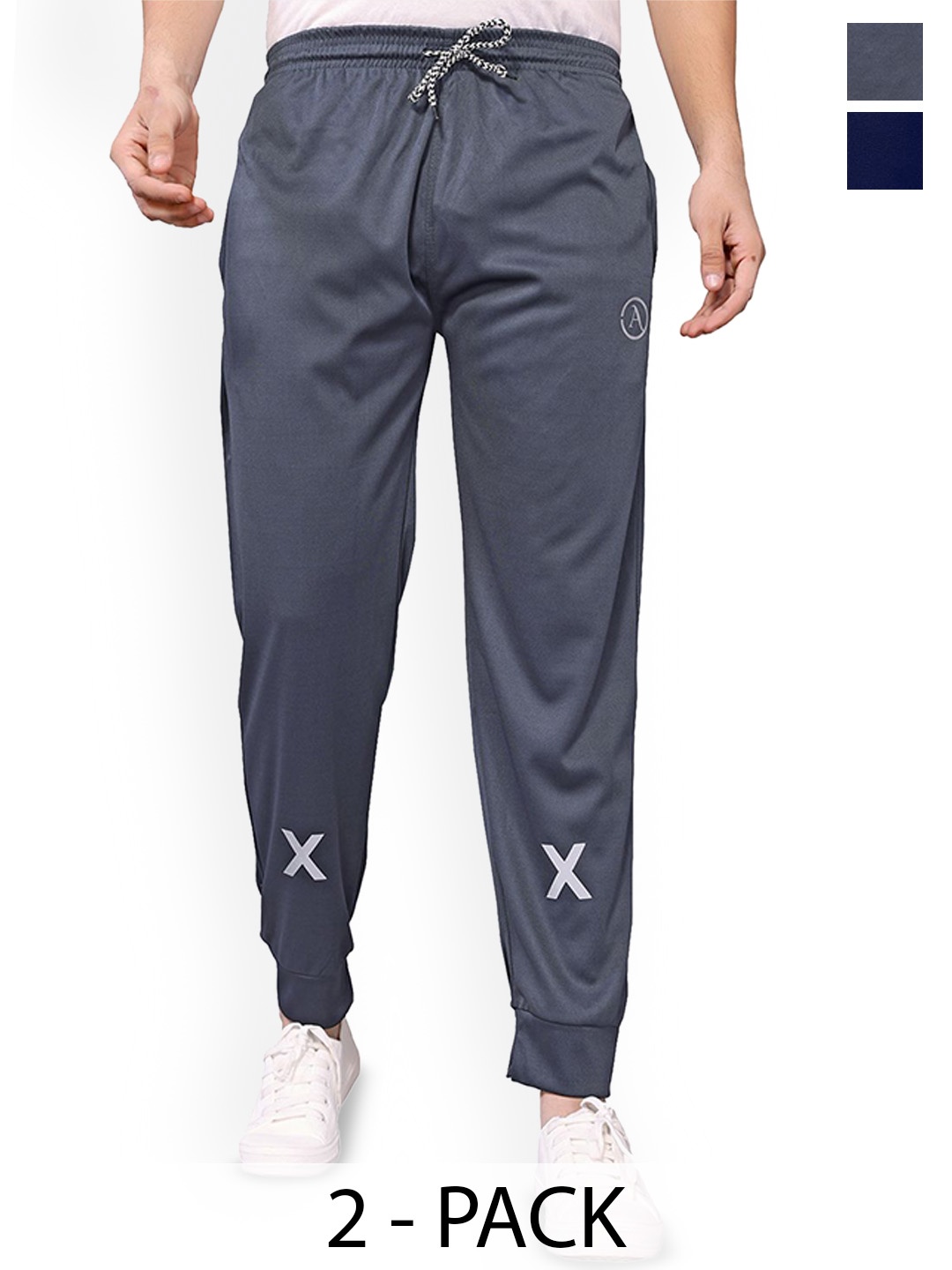 

Moda Rapido Men Pack Of 2 Mid Rise Joggers, Blue