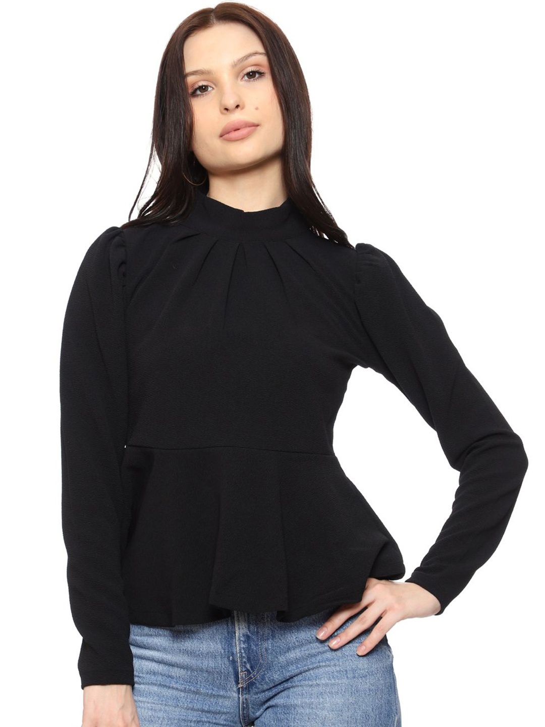 

SXV STYLE Peplum Top, Black