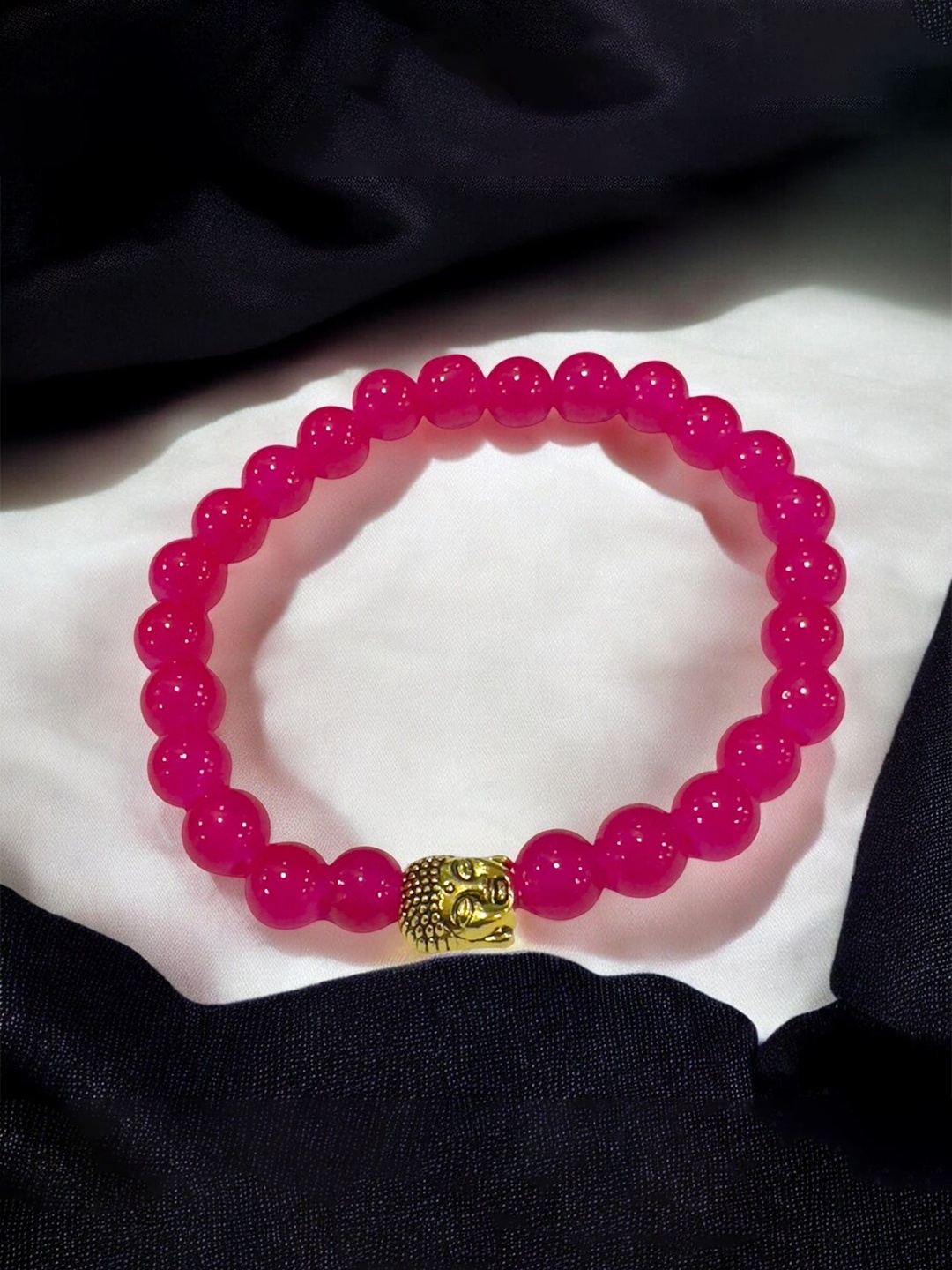 

AKLINA Artificial Beaded Elasticated Bracelet, Pink