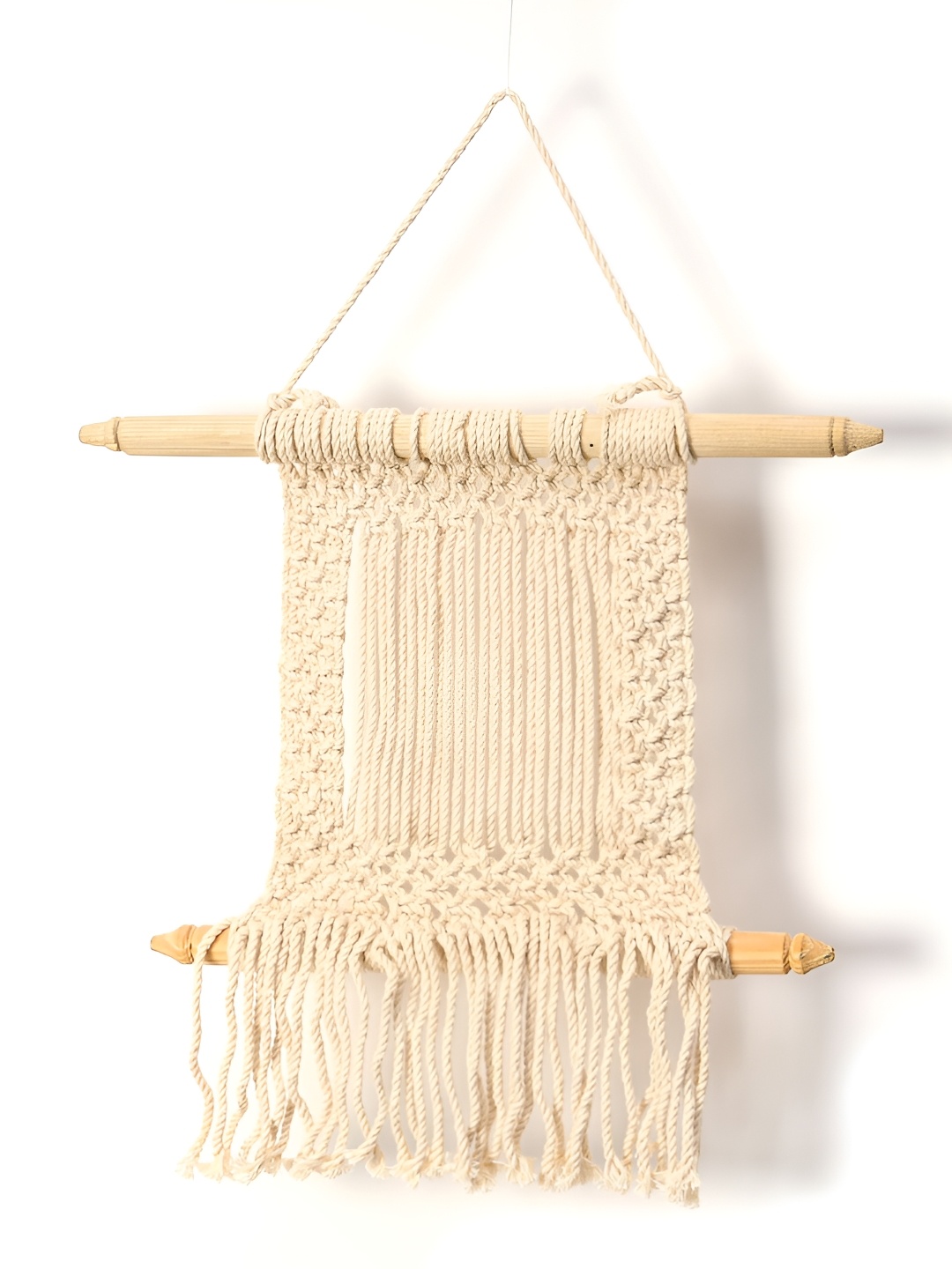 

DULI Cream-Coloured Textured Macrame Cotton Boho Wall Hanging Decor