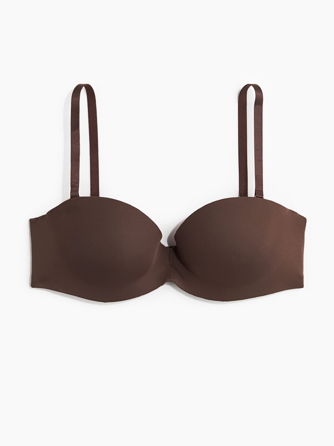 

H&M Padded Microfiber Balconette Bra, Brown