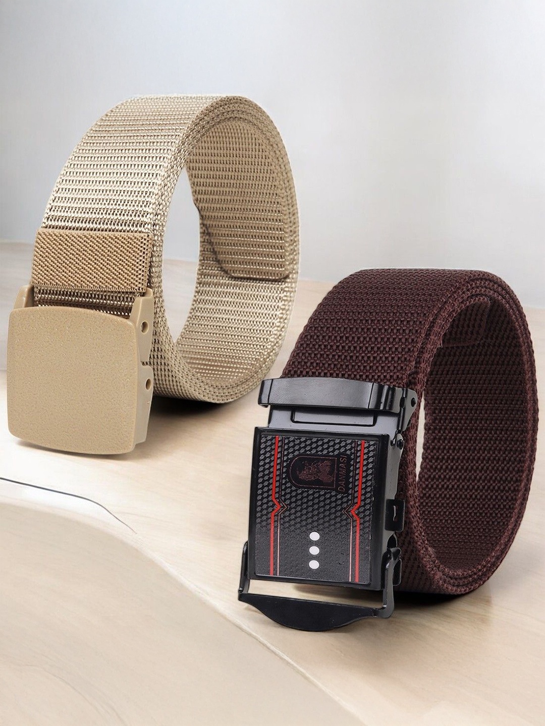 

Provogue Men Pack Of 2 Textured Formal Belt, Black