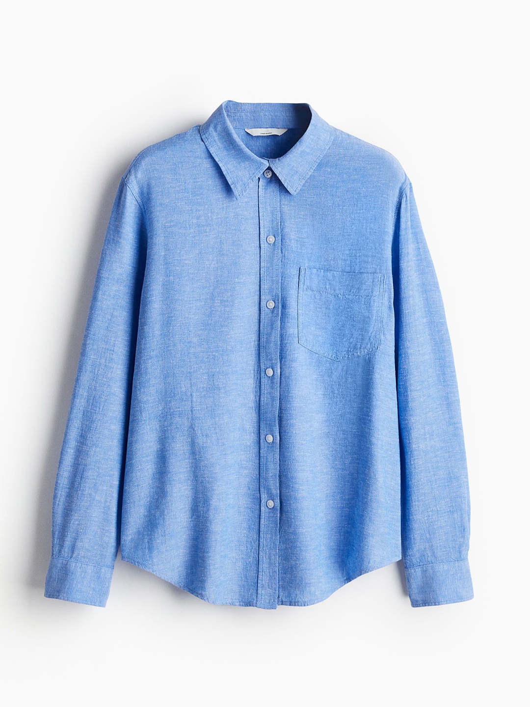 

H&M Linen-Blend Shirt, Blue